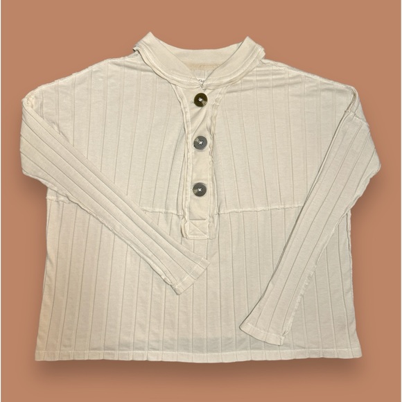 Free People Ivory Long Sleeve Knit Top - Picture 2 of 6